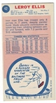 1969 Topps Basketball #42 Leroy Ellis - Baltimore Bullets RC